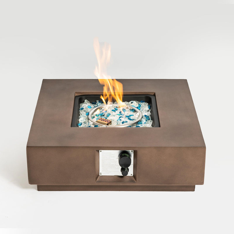 Patio Concrete Fire Pit Table Propane Fire Pit Patio Fire Pit Table-Brown - Urban Living Furniture (Los Angeles, CA)