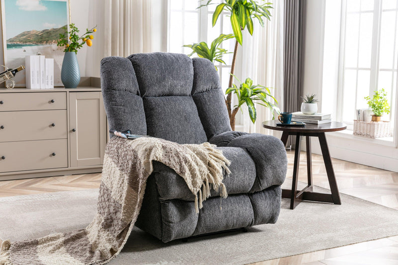 Electric Power Recliner Chairs with USB Charge Port, Electric Reclining Recliner with Upholstered Seat, Overstuffed Reclining Sofa Recliner for Living Room Bedroom (Dark Grey) - Urban Living Furniture (Los Angeles, CA)