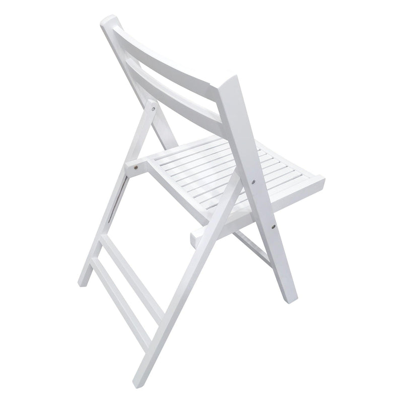 Furniture Slatted Wood Folding Special Event Chair - White, Set of 4 ，FOLDING CHAIR, FOLDABLE STYLE