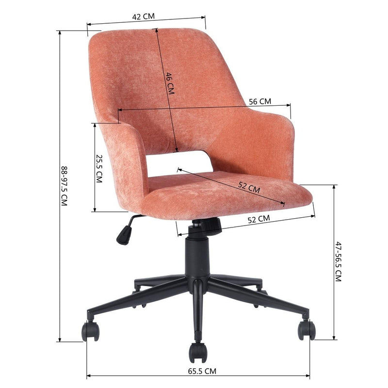 Upholstered Task Chair/ Home Office Chair- coral - Urban Living Furniture (Los Angeles, CA)