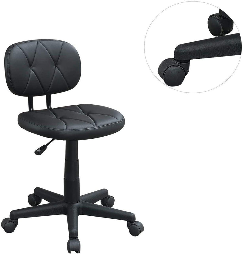 Modern 1pc Office Chair Black Tufted Design Upholstered Chairs with wheels - Urban Living Furniture (Los Angeles, CA)