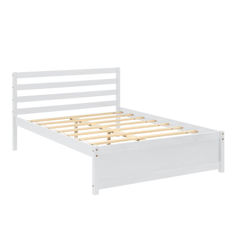 Full  Size Wood Platform Bed Frame with Headboard for whiet color - Urban Living Furniture (Los Angeles, CA)