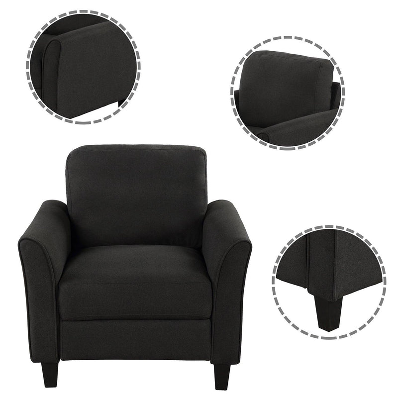 Living Room Furniture chair  and 3-seat Sofa (Black) - Urban Living Furniture (Los Angeles, CA)