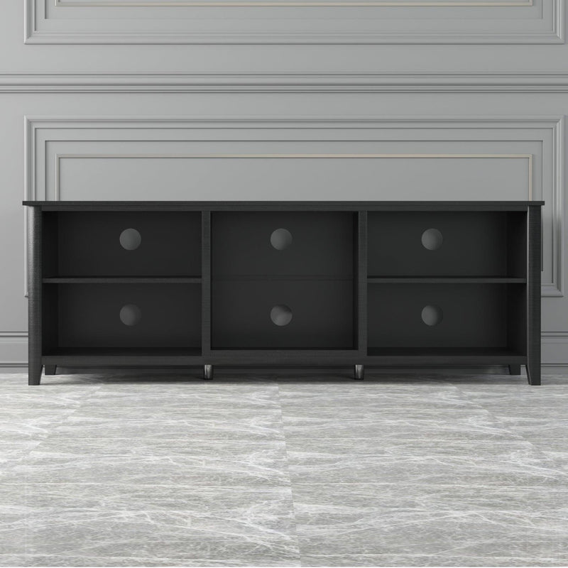 TV StandStorage Media Console Entertainment Center,Tradition Black,wihout drawer