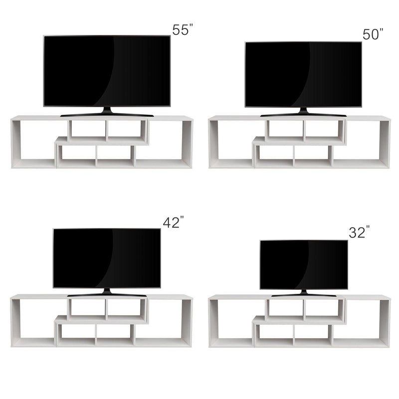 Double L-Shaped TV Stand，Display Shelf ，Bookcase for Home Furniture,White - Urban Living Furniture (Los Angeles, CA)