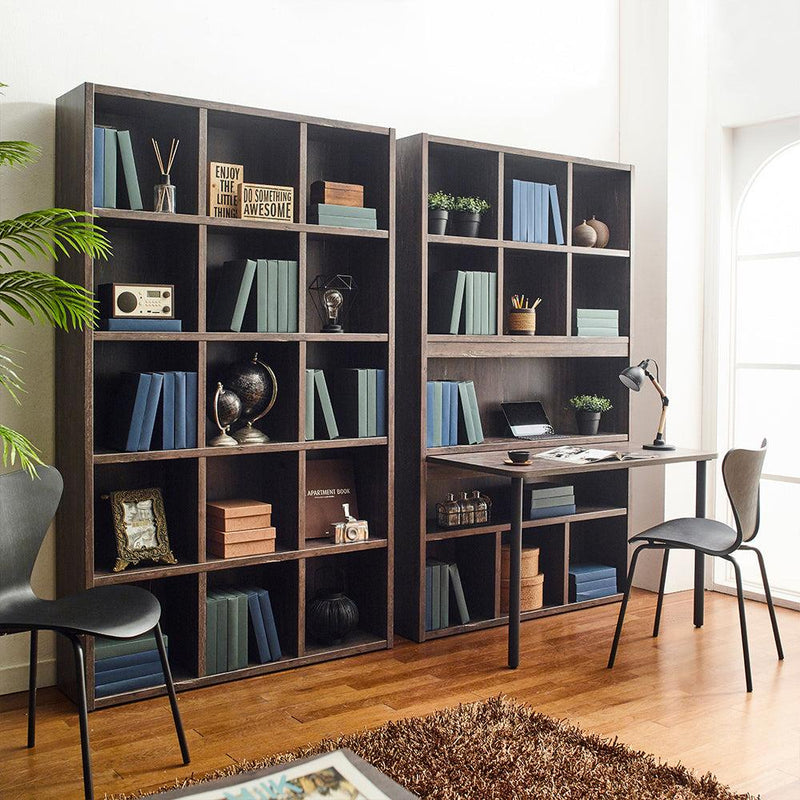 Perrisk-D Wood Desk with Bookcase in Rustic Gray - Urban Living Furniture (Los Angeles, CA)