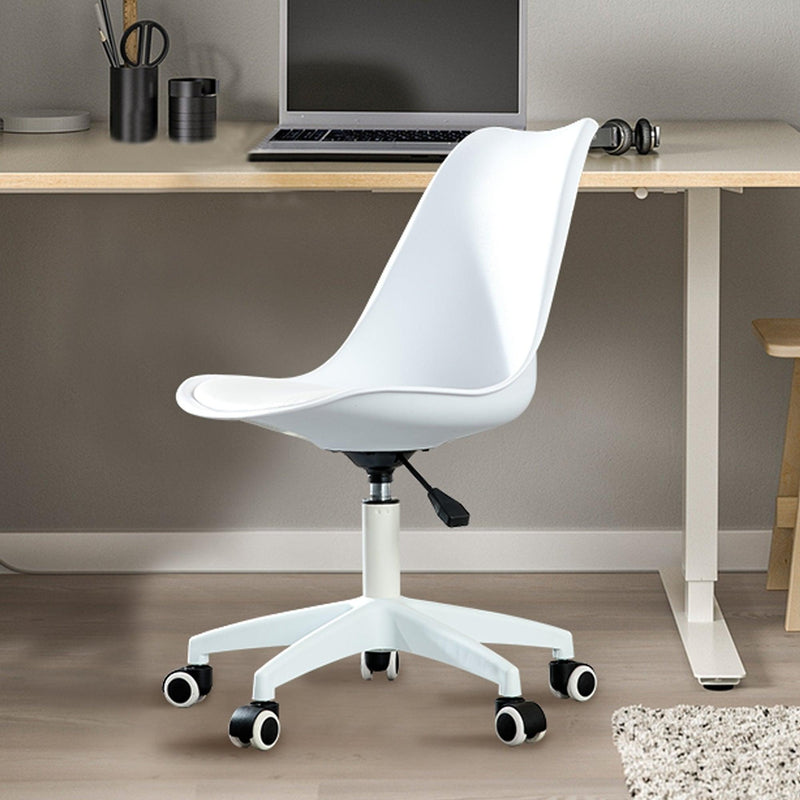 Modern Home Office Desk Chairs, Adjustable 360 °Swivel  Chair Engineering  Plastic Armless Swivel Computer  Chair With Wheels for Living Room, Bed Room Office Hotel Dining Room and White. - Urban Living Furniture (Los Angeles, CA)