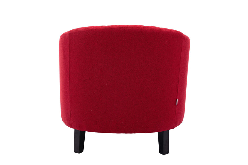 accent Barrel chair living room chair with nailheads and solid wood legs  Red  Linen - Urban Living Furniture (Los Angeles, CA)