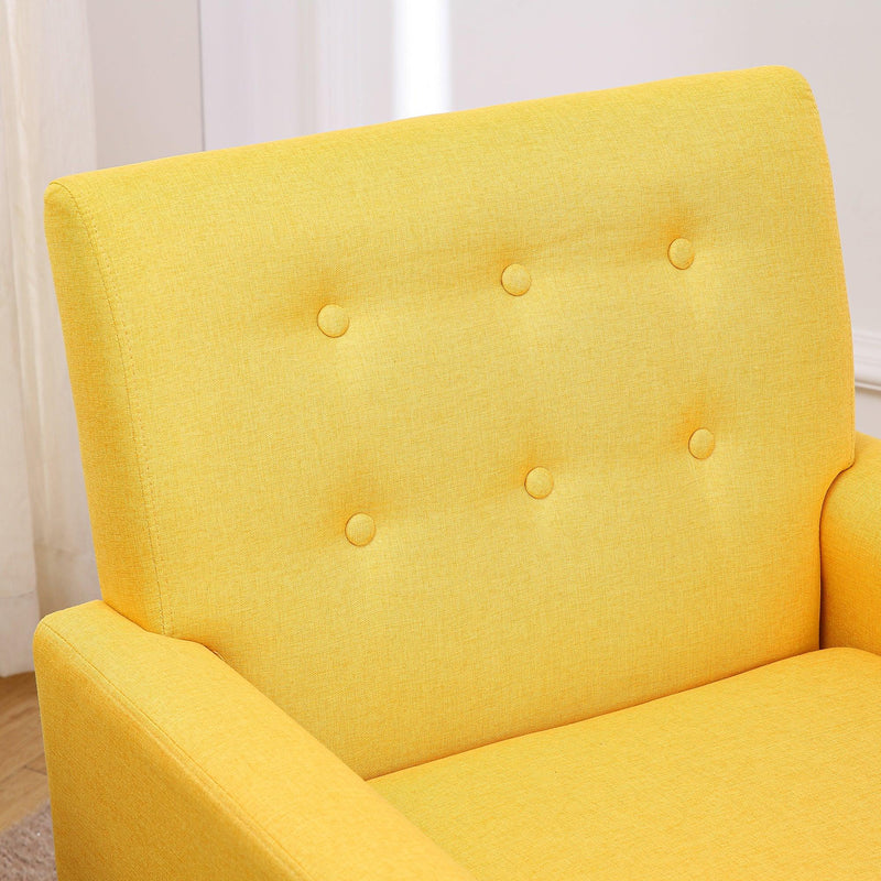 Fabric Accent Chair for Living Room, Bedroom Button Tufted Upholstered Comfy Reading Accent Chairs Sofa (Yellow) - Urban Living Furniture (Los Angeles, CA)