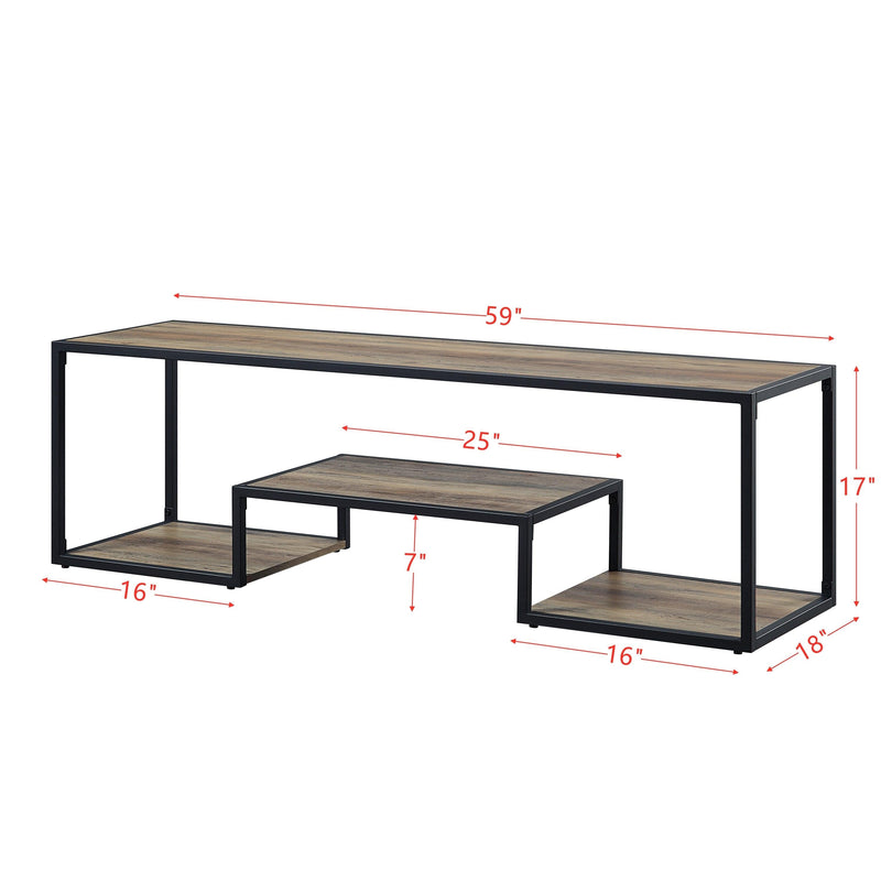 ACME Idella TV Stand in Rustic Oak & Black Finish LV00888 - Urban Living Furniture (Los Angeles, CA)