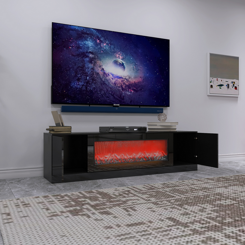 Living room furnitureModern black electric fireplace TV stand with insert fireplace,without remote and heating - Urban Living Furniture (Los Angeles, CA)