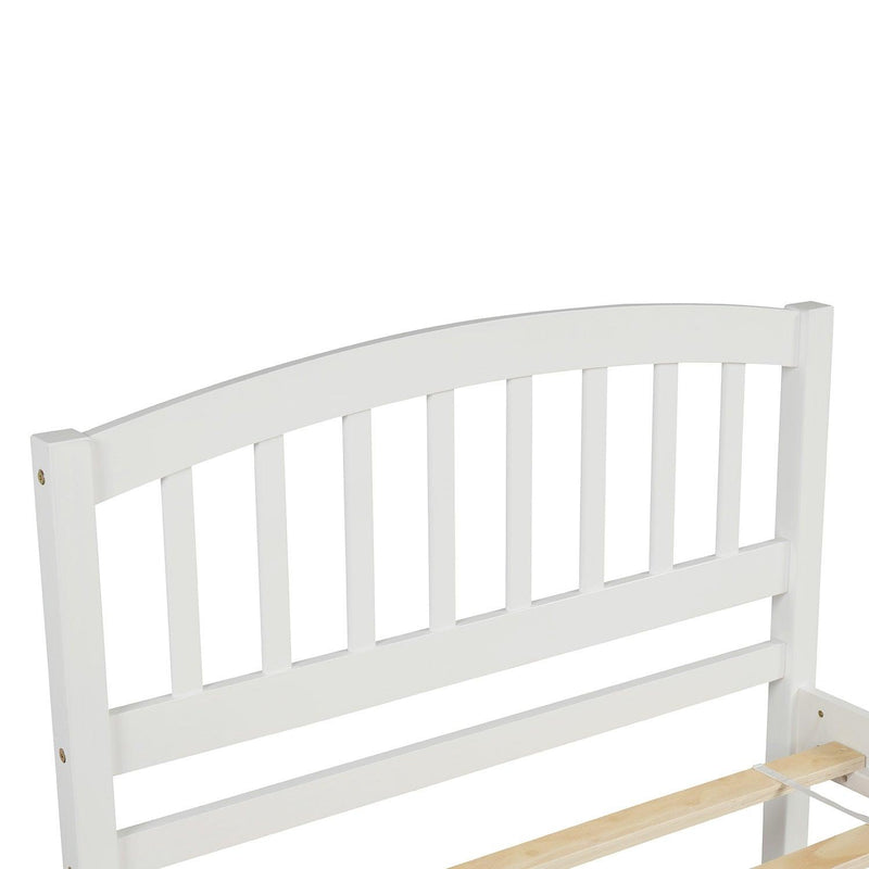 Twin size Platform Bed Wood Bed Frame with Trundle, White - Urban Living Furniture (Los Angeles, CA)