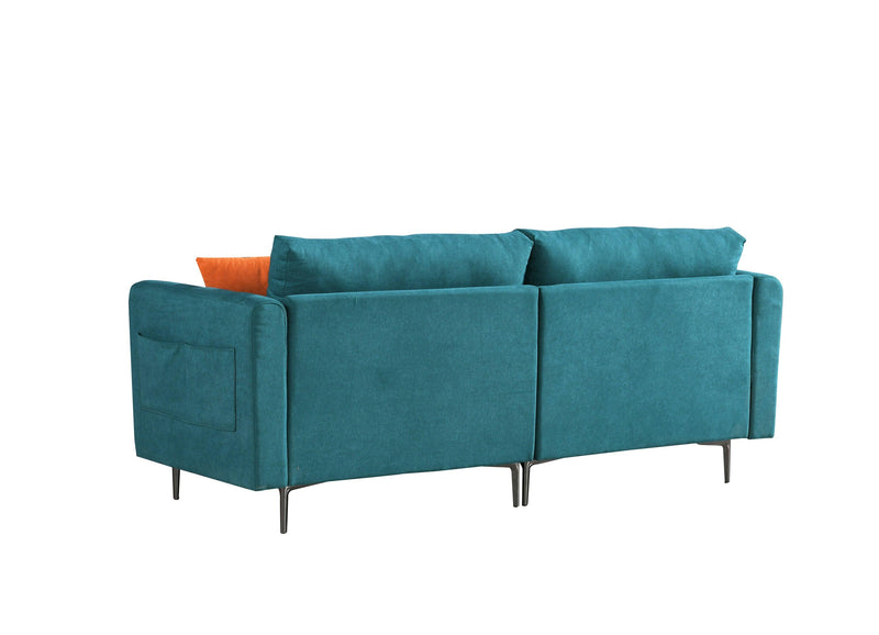 76.3 inch Sofa Couch,Modern Sofa Loveseat Furniture, Fabric Loveseats Couch with 2 Side Pockets, Deep Seat Sofa for Living Room, Bedroom, Apartment, Movable Back (Green) - Urban Living Furniture (Los Angeles, CA)