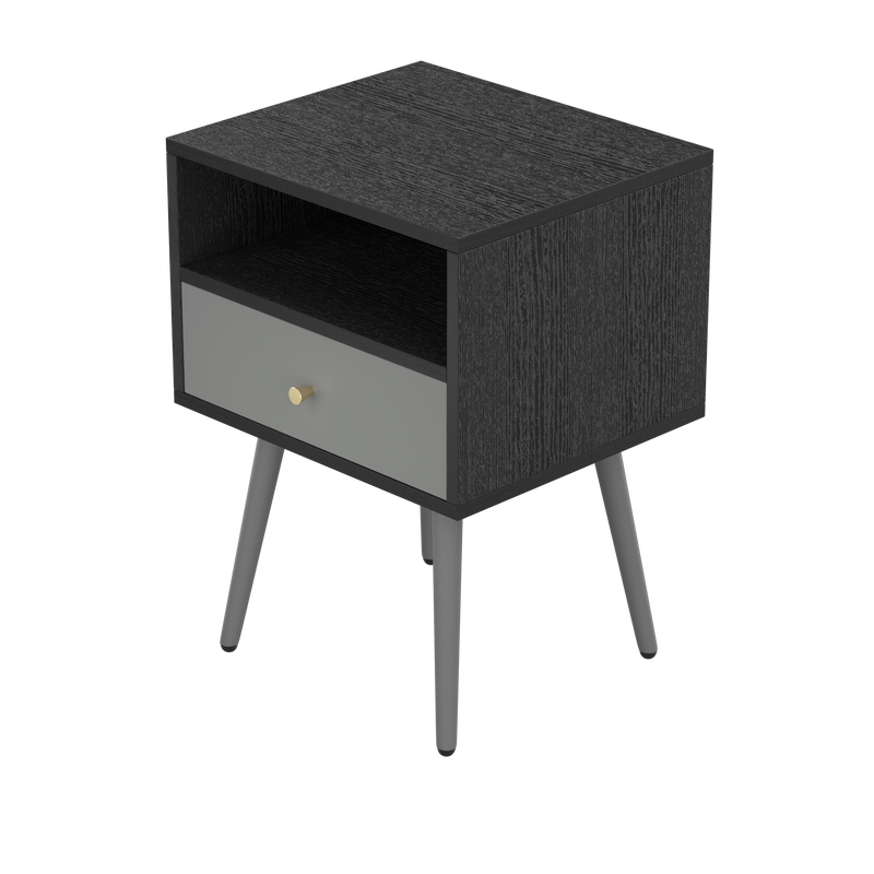 UpdateModern Nightstand with 1Drawers, Suitable for Bedroom/Living Room/Side Table (Dark Grey) - Urban Living Furniture (Los Angeles, CA)