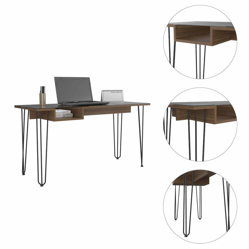 Posey 1-Drawer Rectangle Writing Desk with Hairpin Legs Mahogany - Urban Living Furniture (Los Angeles, CA)