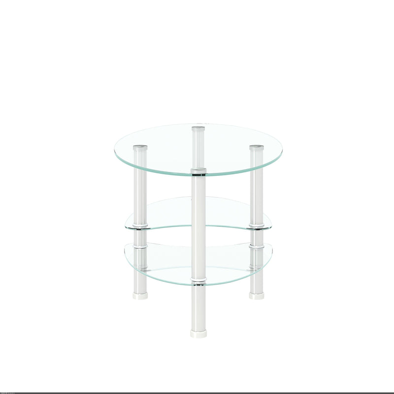 Transparent Oval glass coffee table,Modern table with stainless steel  leg, tea table 3-layer glass table for living room - Urban Living Furniture (Los Angeles, CA)