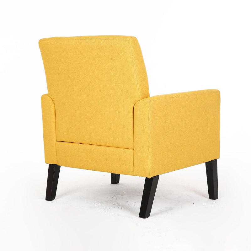 Fabric Accent Chair for Living Room, Bedroom Button Tufted Upholstered Comfy Reading Accent Chairs Sofa (Yellow) - Urban Living Furniture (Los Angeles, CA)