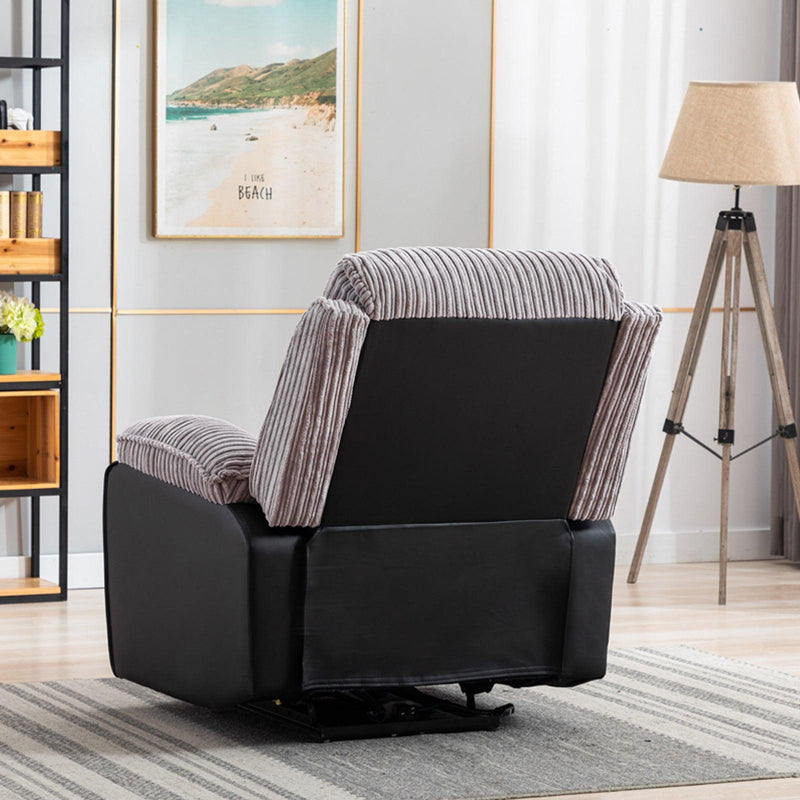 Grey Fabric Recliner Chair  Theater Single Recliner Thick Seat and Backrest, suitable for living room, side bags Electric sofa chair, electric remote control.The angle can adjust freely - Urban Living Furniture (Los Angeles, CA)