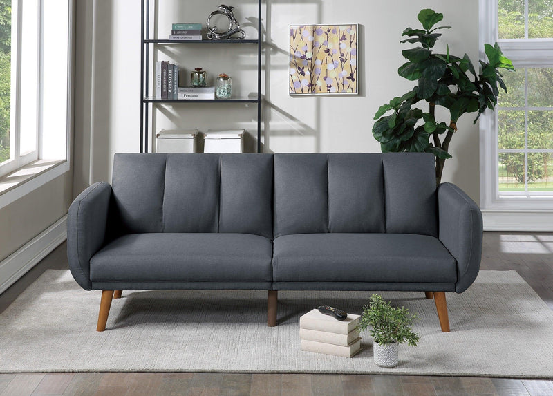 ElegantModern Sofa Blue Grey Color Polyfiber 1pc Sofa Convertible Bed Wooden Legs Living Room Lounge Guest Furniture - Urban Living Furniture (Los Angeles, CA)