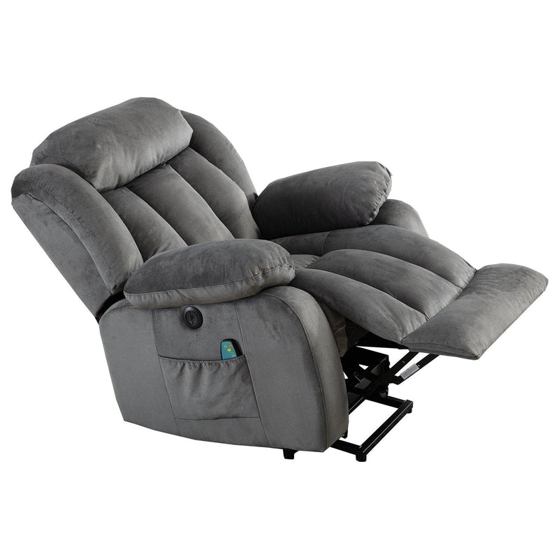 Power Massage Lift Recliner Chair with Heat & Vibration for Elderly, Heavy Duty and Safety Motion Reclining Mechanism - Antiskid Fabric Sofa Contempoary Overstuffed Design (Grey) - Urban Living Furniture (Los Angeles, CA)