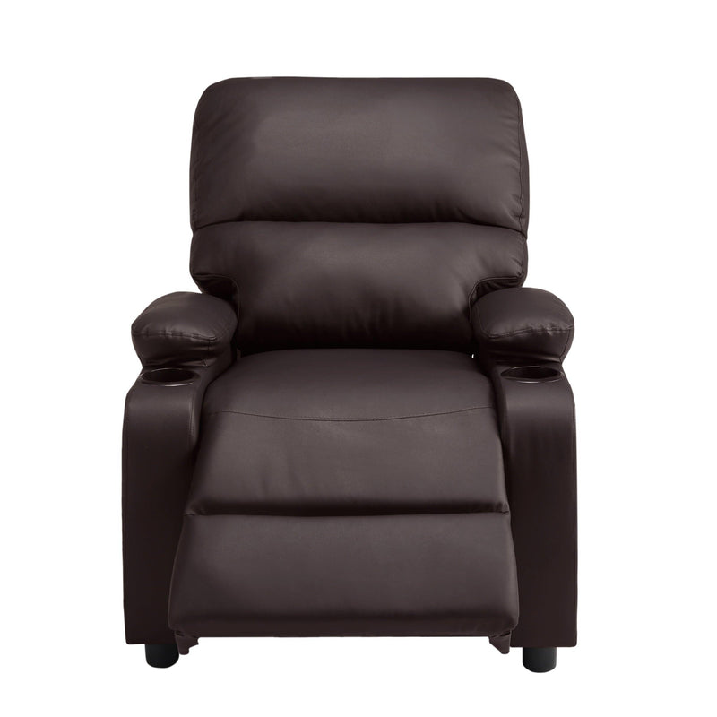 31.5” Faux leather reclining chair Brown Pu