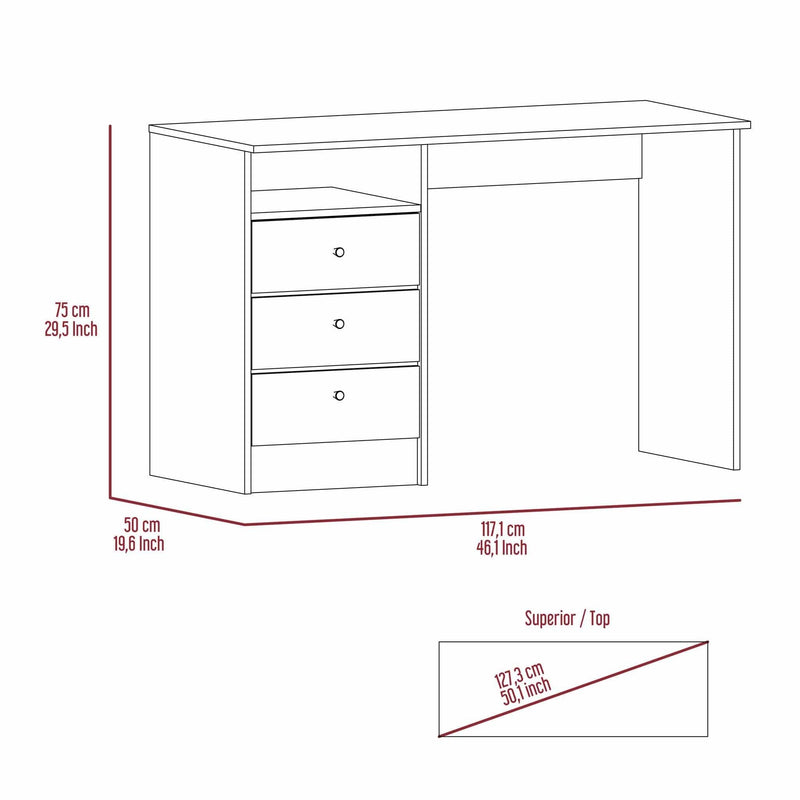 Marston 6-Shelf Writing Desk with Built-in Bookcase Light Oak - Urban Living Furniture (Los Angeles, CA)