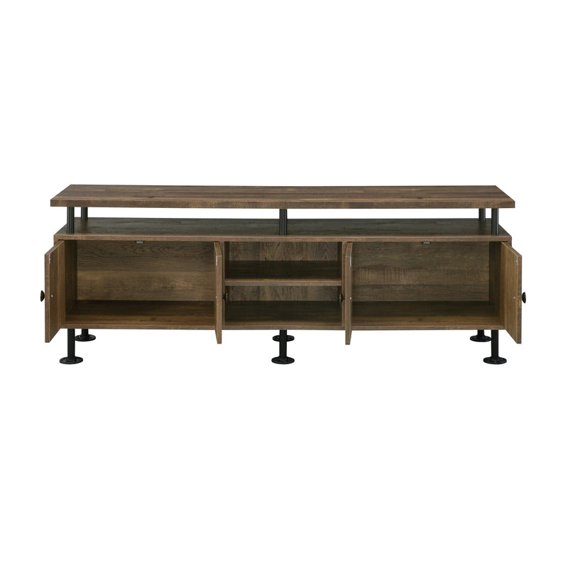 ACME Ensata II TV Stand  in Rustic Oak  & Black Finish LV00142 - Urban Living Furniture (Los Angeles, CA)