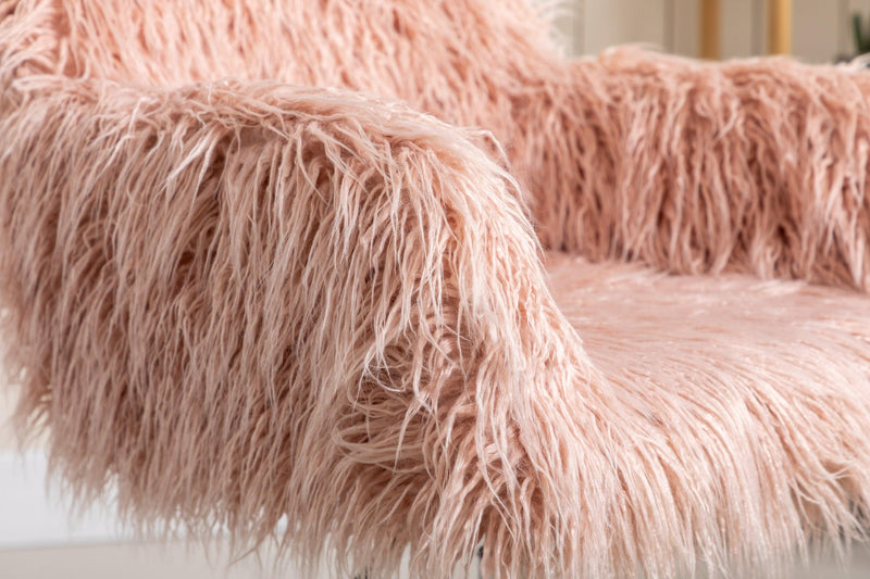 Modern Faux fur home  office chair, fluffy chair for girls, makeup vanity Chair - Urban Living Furniture (Los Angeles, CA)