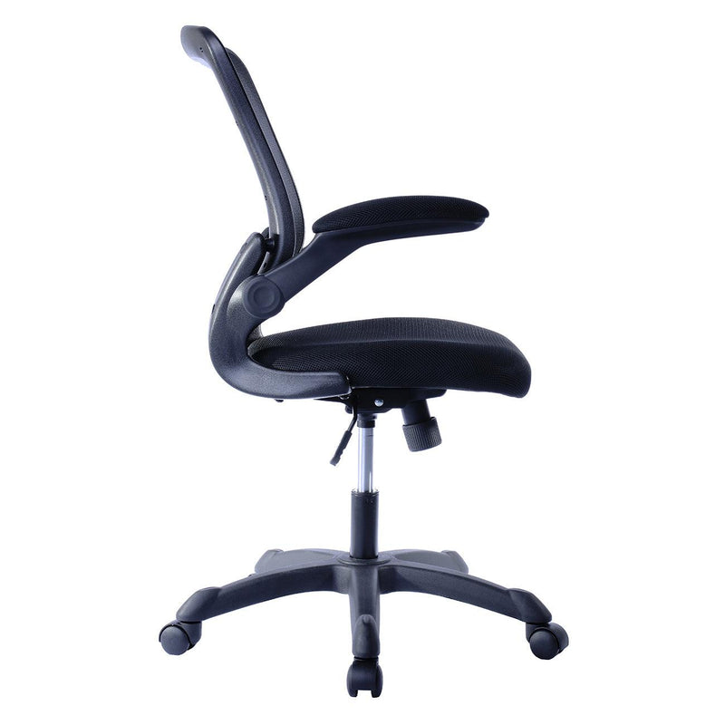 Techni Mobili Mesh Task Office Chair with Flip-Up Arms, Black