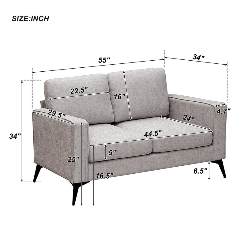 Modern 3-Piece Sofa Sets with Sturdy Metal Legs,Chenille Upholstered Couches Sets Including 3-Seat Sofa, Loveseat and Single Chair for Living Room Furniture Set (1+2+3 Seat) - Urban Living Furniture (Los Angeles, CA)