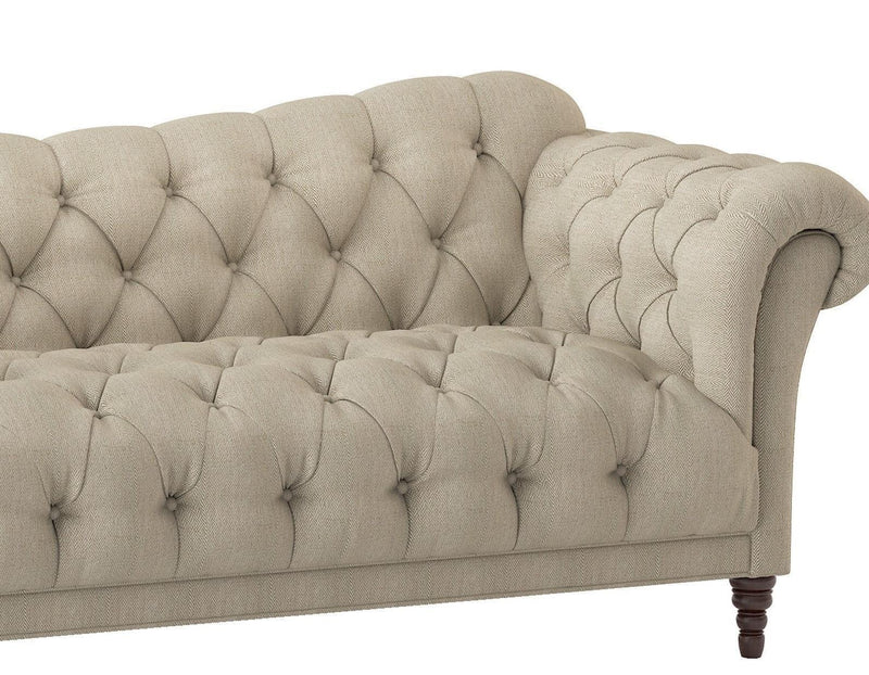 Traditional Style Button-Tufted 1pc Sofa Rolled Arms Brown Tone Fabric Upholstered Classic Look Furniture - Urban Living Furniture (Los Angeles, CA)