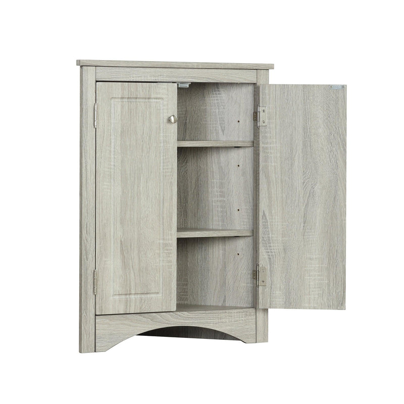 Oak Triangle BathroomStorage Cabinet with Adjustable Shelves, Freestanding Floor Cabinet for Home Kitchen - Urban Living Furniture (Los Angeles, CA)