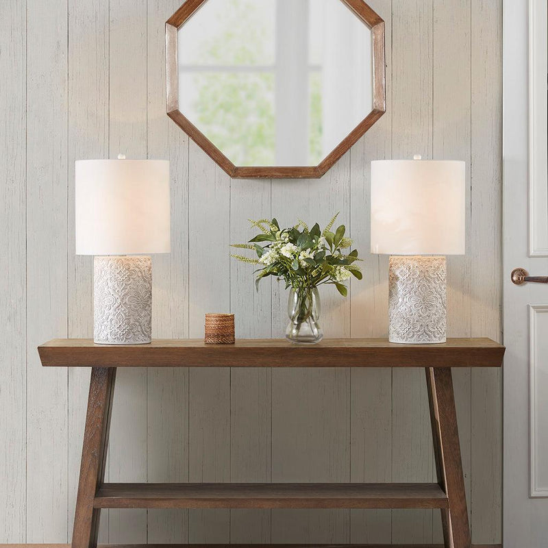 Ashbourne Embossed Floral Resin Table Lamp - Urban Living Furniture (Los Angeles, CA)