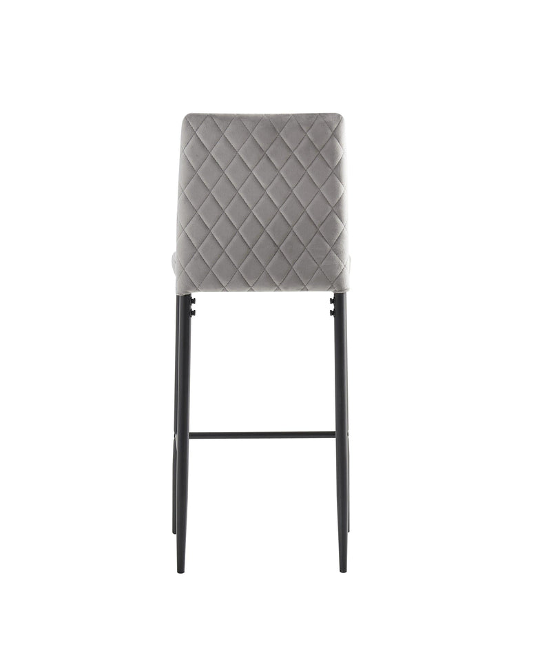 light gray bar stool, velvet stool,Modern bar chair, bar stool with metal legs, kitchen stool, dining chair, 2-piece set - Urban Living Furniture (Los Angeles, CA)