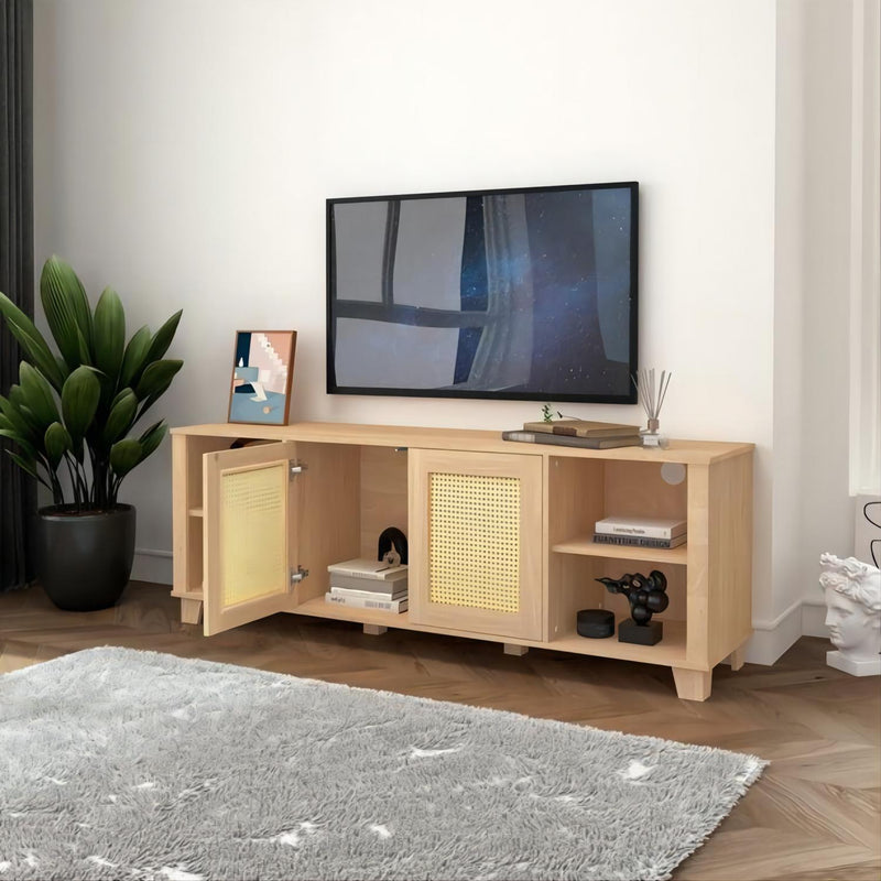 64.4" Rattan TV Stand for 65/70 inch TV Living RoomStorage Console Entertainment Center,2 open doors - Urban Living Furniture (Los Angeles, CA)