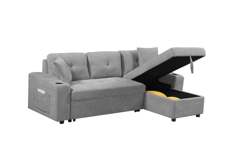 convertible corner sofa with armrestStorage, living room and apartment sectional sofa, right chaise longue and grey - Urban Living Furniture (Los Angeles, CA)