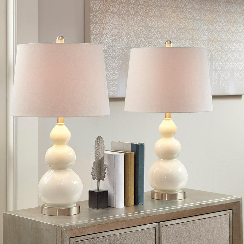 Covey Curved Glass Table Lamp, Set of 2