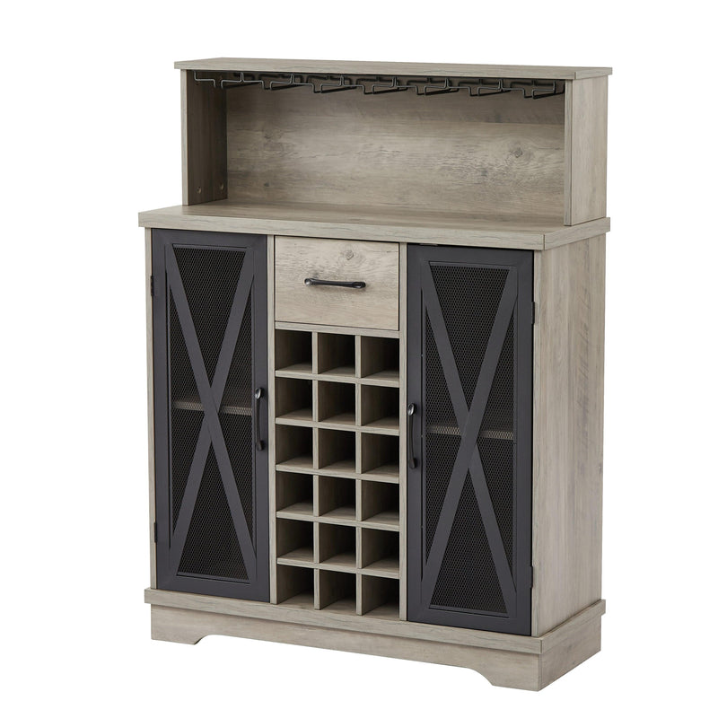Wine cabinet （Grey，35.41’’W*13.39’’D*47.44’’H）