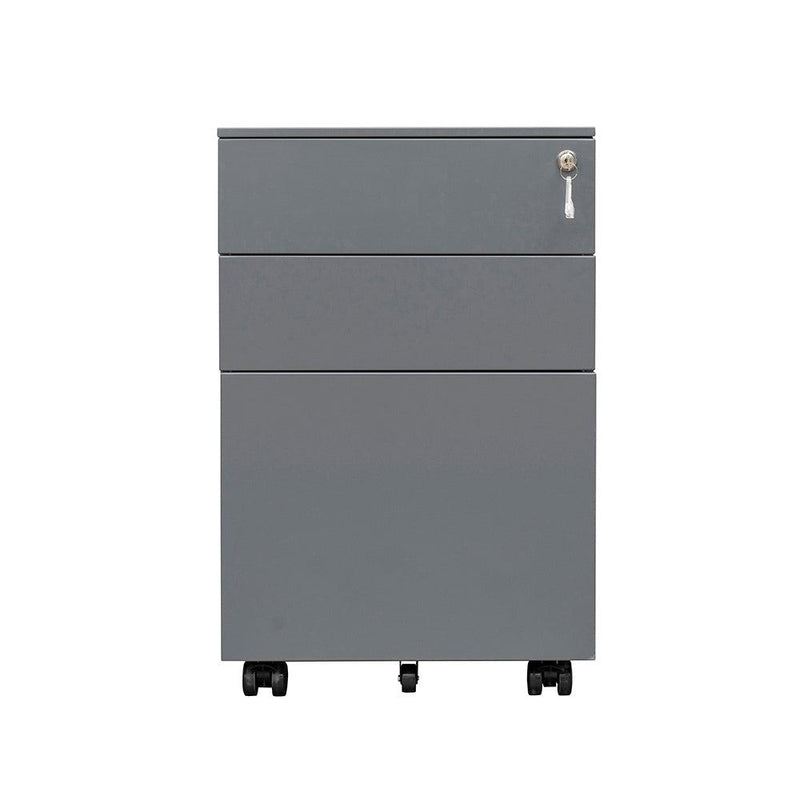 3 Drawer Mobile File Cabinet with Lock Steel File Cabinet for Legal/Letter/A4/F4 Size, Fully Assembled Include Wheels, Home/ Office Design