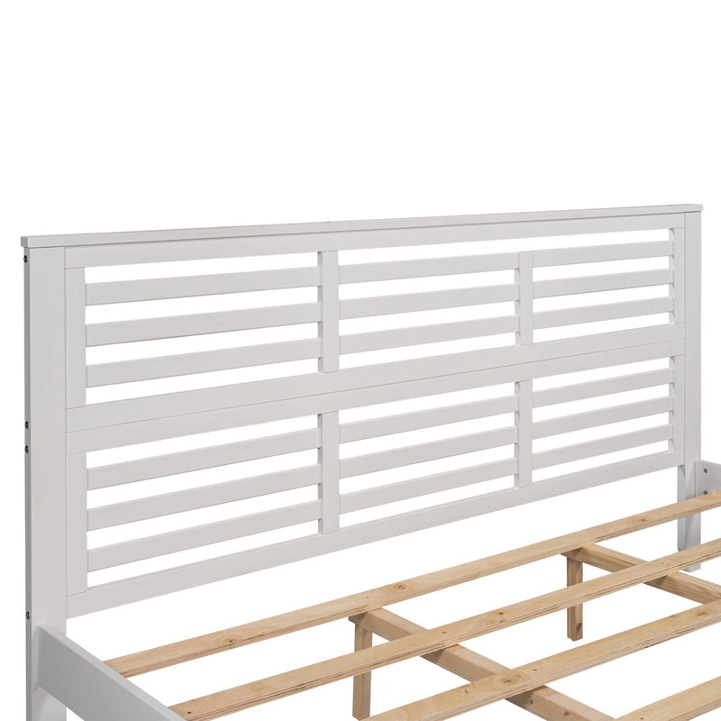 Platform bed with horizontal strip hollow shape, King size, white - Urban Living Furniture (Los Angeles, CA)