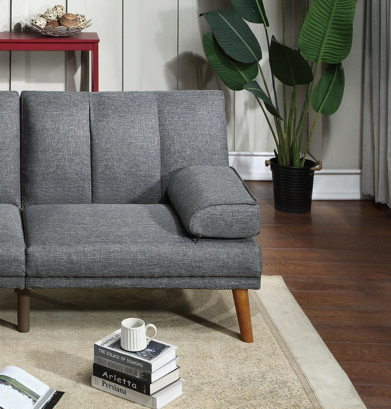 Blue Grey Polyfiber Adjustable Sofa Living Room Furniture Solid wood Legs Plush Couch - Urban Living Furniture (Los Angeles, CA)