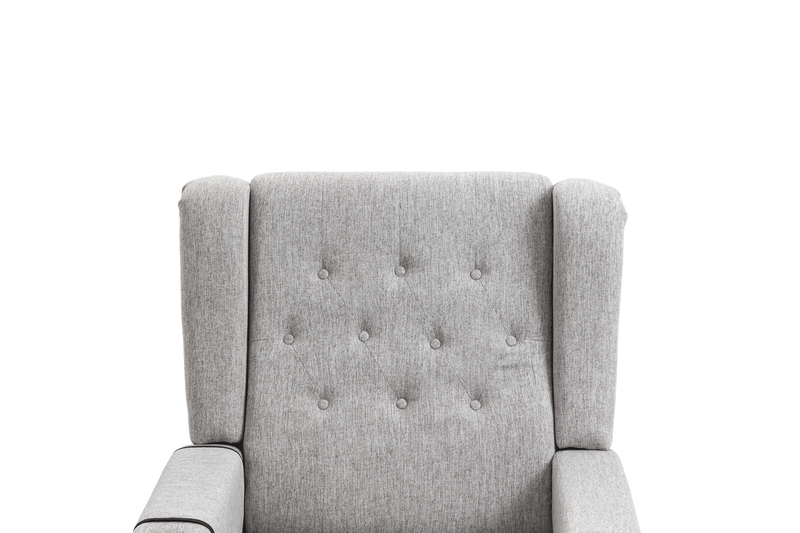 Arm Pushing Recliner Chair,Modern Button Tufted Wingback Push Back Recliner Chair, Living Room Chair Fabric Pushback Manual Single Reclining Sofa Home Theater Seating for Bedroom,Light Gray - Urban Living Furniture (Los Angeles, CA)