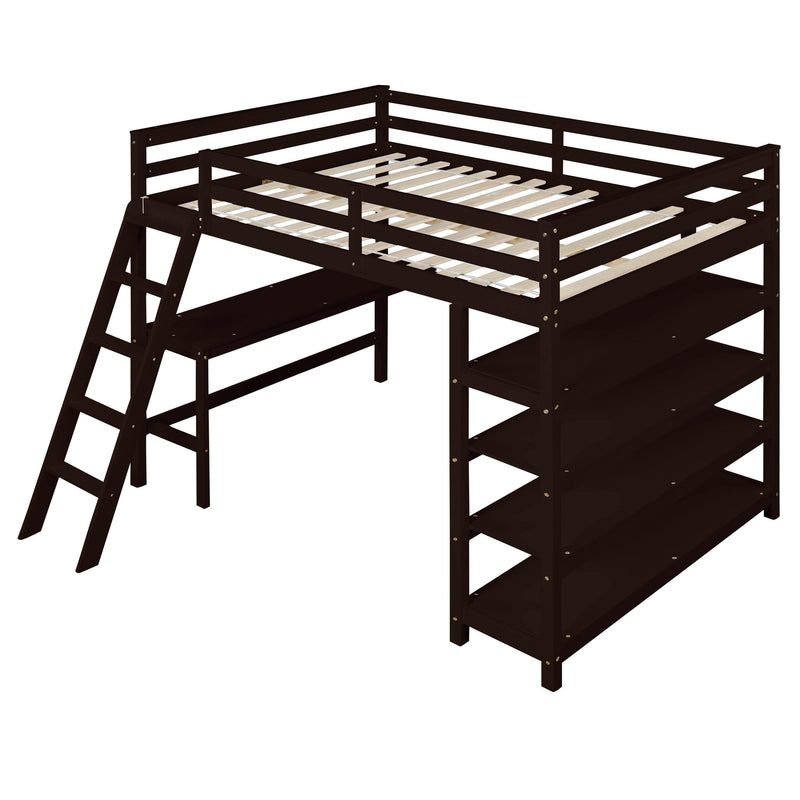 Loft Bed Full with desk,ladder,shelves , Espresso - Urban Living Furniture (Los Angeles, CA)