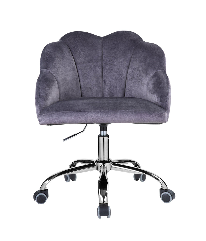 ACME Rowse Office Chair in Dark Gray Velvet & Chrome Finish OF00118 - Urban Living Furniture (Los Angeles, CA)