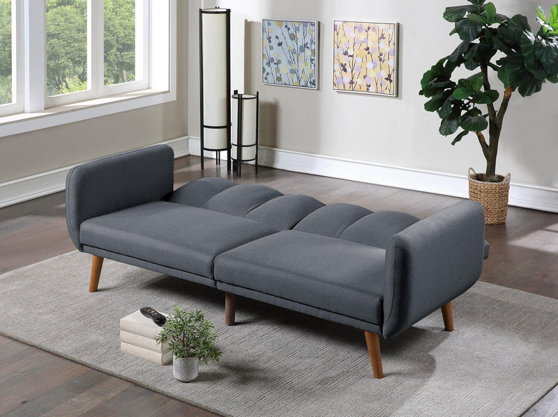 ElegantModern Sofa Blue Grey Color Polyfiber 1pc Sofa Convertible Bed Wooden Legs Living Room Lounge Guest Furniture - Urban Living Furniture (Los Angeles, CA)