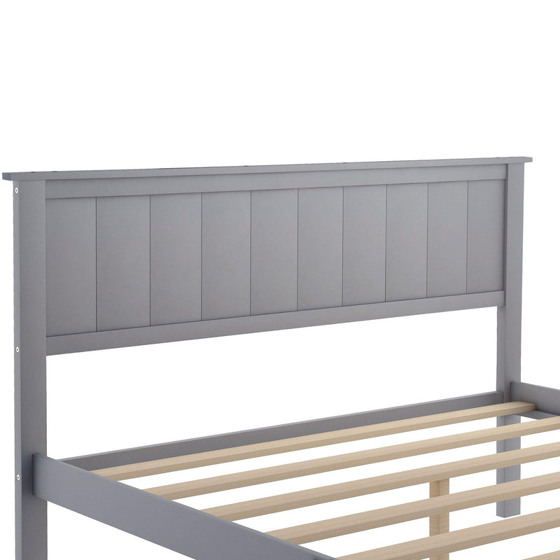 Twin Size Platform Bed with Under-bed Drawer, Gray - Urban Living Furniture (Los Angeles, CA)