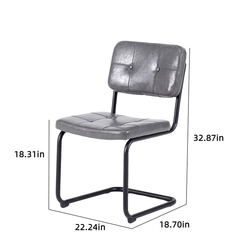 Ligth greyModern simple style dining chair PU leather black metal pipe dining room furniture chair set of 2 - Urban Living Furniture (Los Angeles, CA)