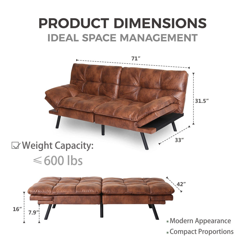 Convertible Memory Foam Futon Couch Bed,Modern Folding Sleeper Sofa-SF267PUCH - Urban Living Furniture (Los Angeles, CA)