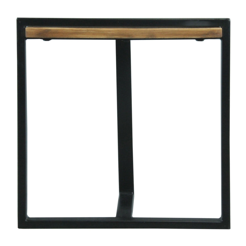 Industrial End Table with Wooden Rectangular Top and Metal Frame, Brown and Black - Urban Living Furniture (Los Angeles, CA)