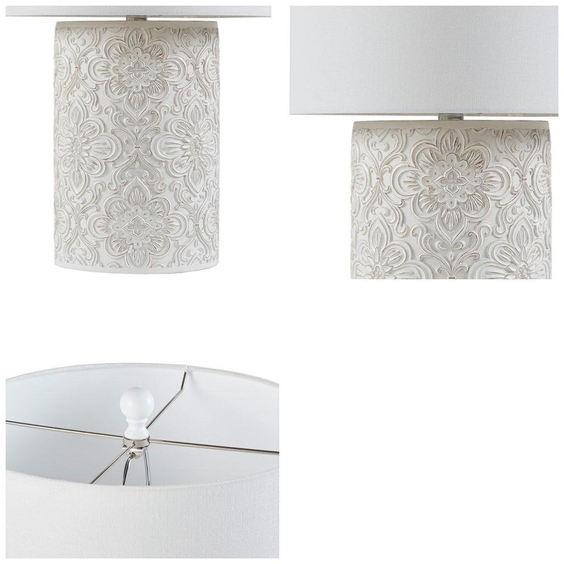 Ashbourne Embossed Floral Resin Table Lamp - Urban Living Furniture (Los Angeles, CA)